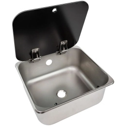 Мойка квадратная 350x320x150 мм стекл крышка Marine Rocket (MR23150BSS)